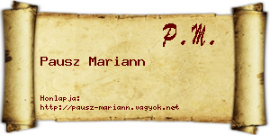 Pausz Mariann névjegykártya